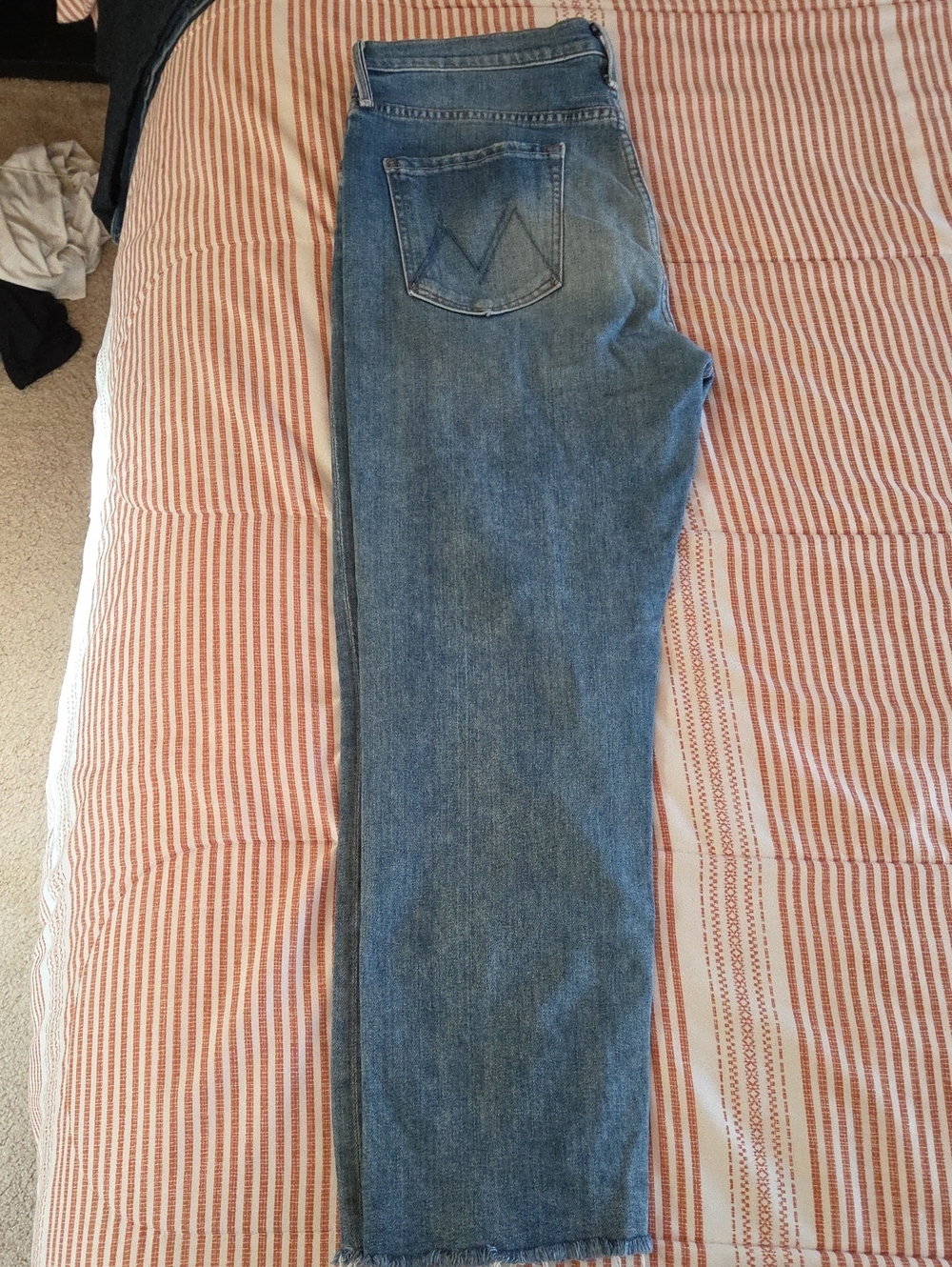 MOTHER Straight Leg Jeans in Medium Blue Wash